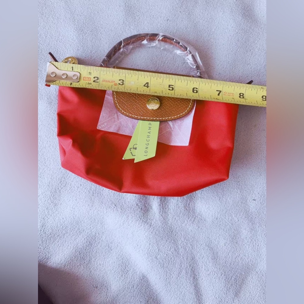 Longchamp Le pliage original pouch with handle red color - Picture 5 of 9